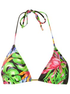 printed triangle bikini top Blue Man