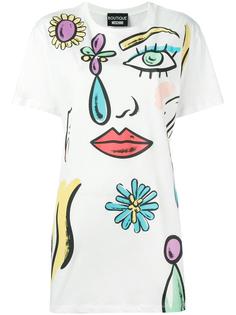 футболка с принтом 'Face' Boutique Moschino