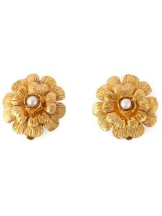 декорированные серьги в виде цветка Chanel Vintage