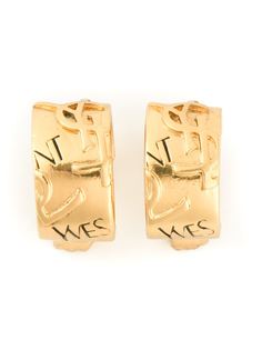 серьги с тиснением "YSL" Yves Saint Laurent Vintage