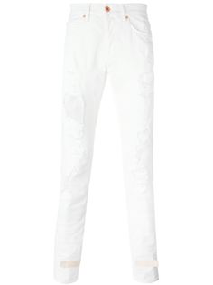 джинсы кроя скинни с рваными деталями  Off-White