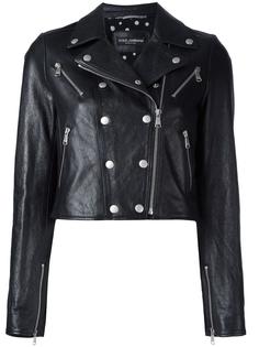 укороченная кожаная куртка Dolce &amp; Gabbana