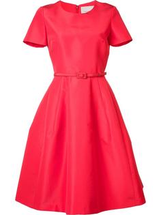 расклешенное платье с поясом Carolina Herrera