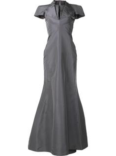 вечернее платье с V-образным вырезом Zac Posen