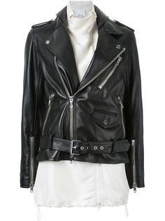 байкерская куртка с белой вставкой 3.1 Phillip Lim