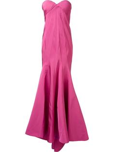вечернее платье без бретелек Zac Posen