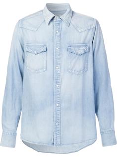 джинсовая рубашка с заплатками на рукавах Visvim