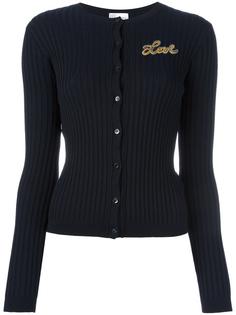 кардиган в рубчик с нашивками Red Valentino