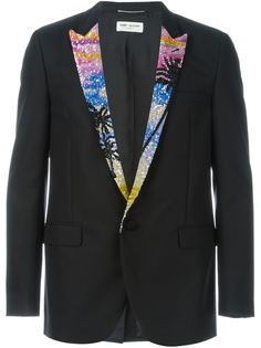 пиджак с пайетками на лацканах Saint Laurent