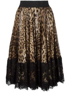 leopard print pleated skirt Dolce &amp; Gabbana