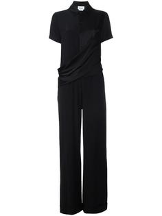 draped front shirt jumpsuit DKNY