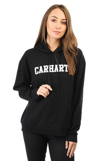Толстовка кенгуру женская Carhartt Wip Hooded College Sweatshirt Black / White