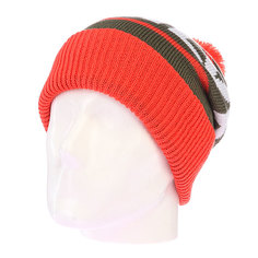 Шапка с помпоном Quiksilver Summit Beanie Mandarin Red