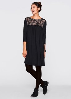 Кружевное платье с рукавом 3/4 дизайна Maite Kelly (черный) Bonprix