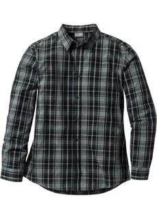 Рубашка Slim Fit с длинным рукавом (темно-синий в клетку) Bonprix