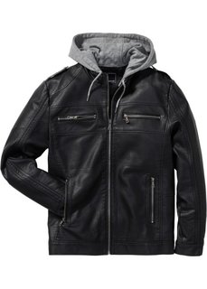 Куртка Regular Fit из искусственной кожи (черный) Bonprix
