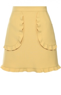 Мини-юбка с накладными карманами и оборками REDVALENTINO