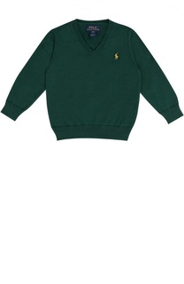Хлопковый пуловер с логотипом бренда Polo Ralph Lauren