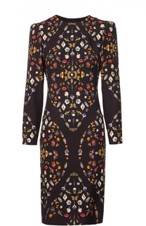 Платье-футляр с контрастным принтом Alexander McQueen