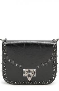 Сумка Guitar Rockstud Rolling small с вышитым ремнем Valentino