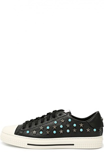 Кожаные кеды Starstudded на шнуровке Valentino