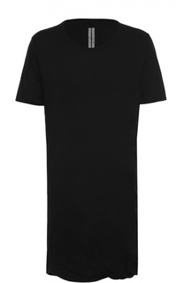 Удлиненная хлопковая футболка с круглым вырезом Rick Owens