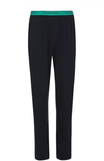 Хлопковые брюки на широкой резинке Emporio Armani