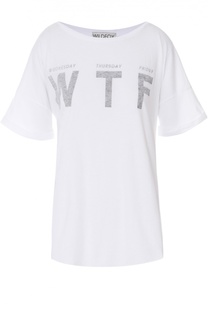 Футболка свободного кроя с контрастной надписью Wildfox