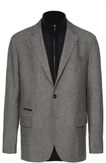 Однобортный пиджак из смеси шерсти и кашемира с подстежкой Ermenegildo Zegna