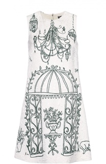 Мини-платье А-силуэта с контрастным принтом Dolce &amp; Gabbana
