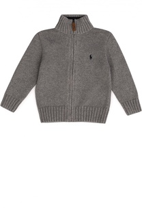 Хлопковый кардиган на молнии с воротником-стойкой Polo Ralph Lauren