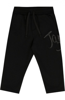 Хлопковые брюки прямого кроя с аппликацией Dolce &amp; Gabbana
