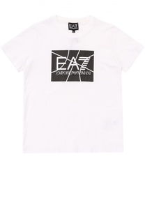 Хлопковая футболка с принтом Ea 7