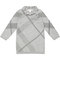 Платье из смеси хлопка и кашемира Burberry