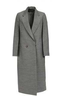 Удлиненное двубортное пальто прямого кроя с карманами Calvin Klein Collection