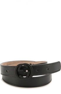 Кожаный ремень с металлической пряжкой Gucci