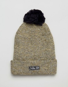 Nike SB Pom Marl Beanie In Beige 806092-451 - Темно-синий