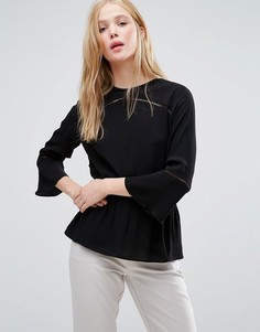 Gestuz Elasticated Waist Dobby Blouse - Черный