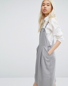 Native Youth Minimal Pinafore Midi Dress - Серый