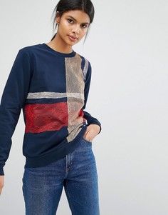 Свитшот с прямоугольными вставками Sportmax Code Fida - Синий