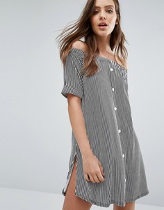 Плате в полоску с пуговицами спереди Daisy Street - Мульти