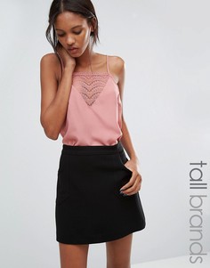 Топ с кружевной вставкой Vero Moda Tall - Розовый