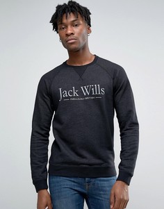Черный свитшот с принтом и рукавами реглан Jack Wills - Серый