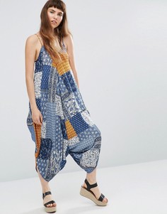 Комбинезон в стиле пэтчворк QED London - Синий