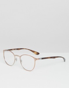 Круглые солнцезащитные очки Ray-Ban 0RX6355 - Золотой