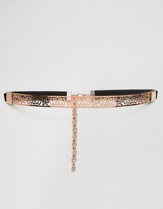 Nylon Rose Gold Cut Out Choker - Золотой