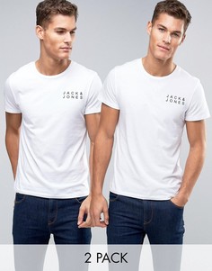 2 футболки классического кроя Jack &amp; Jones - Белый