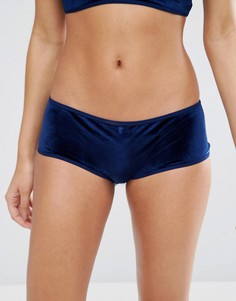 Бархатные трусики Pieces Thea - Синий