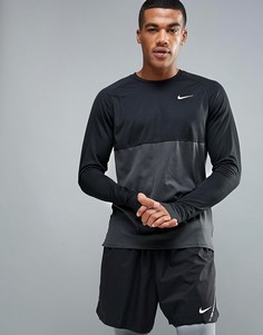 Черный лонгслив Nike Running Dri-FIT Racel 683574-010 - Черный
