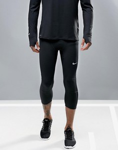 Черные леггинсы длиной 3/4 Nike Running Essential 644254-011 - Черный